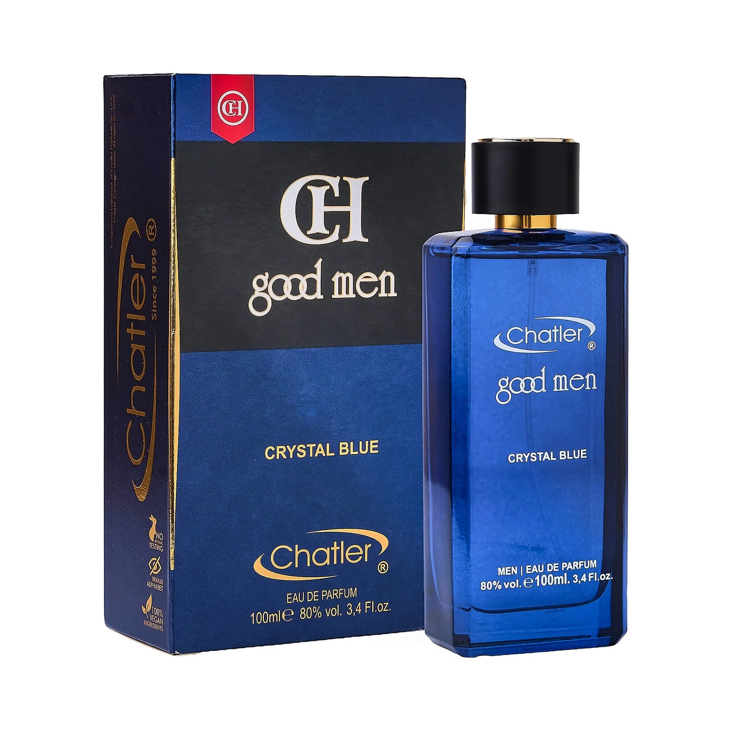 Apa de parfum Chatler – CH Good Men Crystal Blue 100 ml – Inspirat din C.H. Bad Boy Cobalt