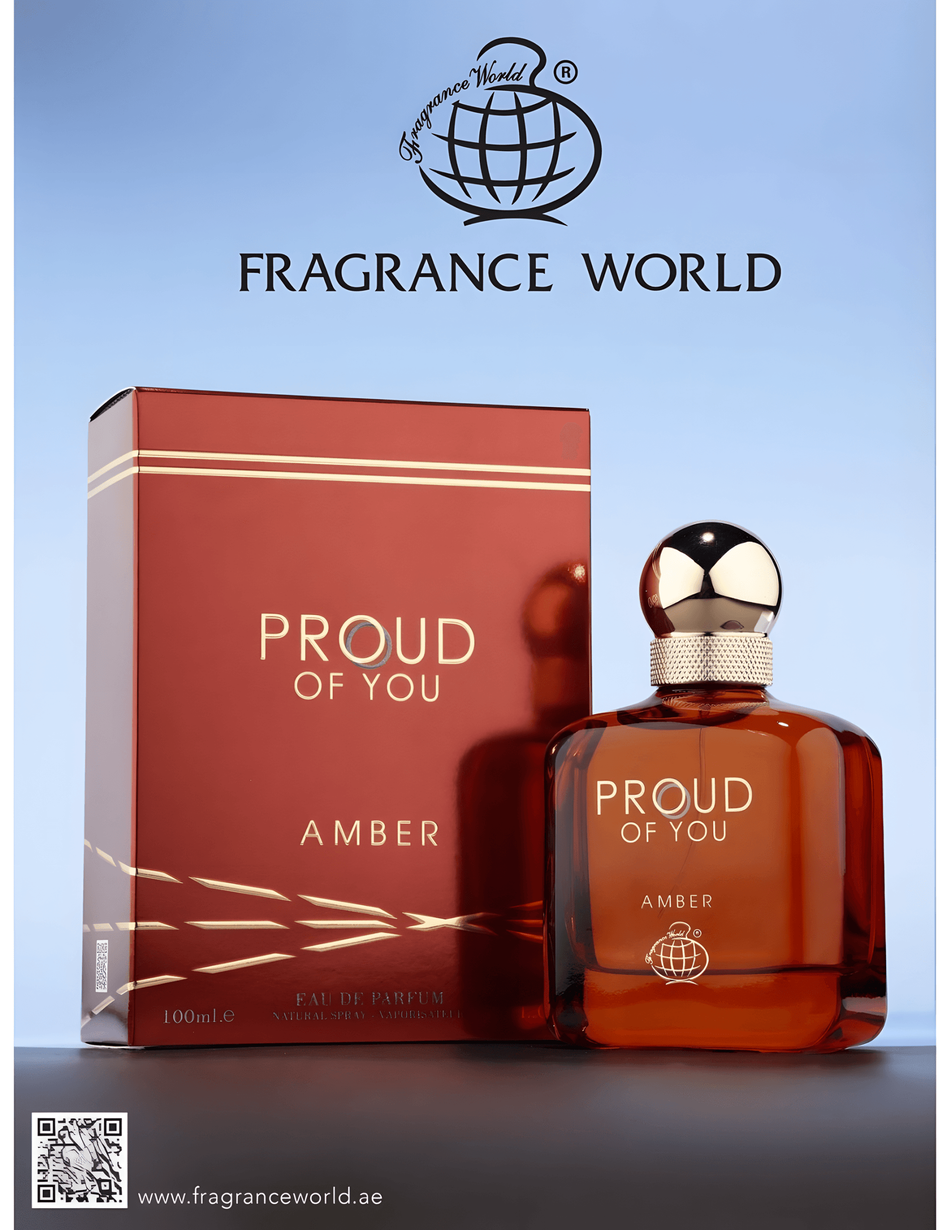 Apa de Parfum Proud of You Amber by Fragrance World, Unisex, 100 ml
