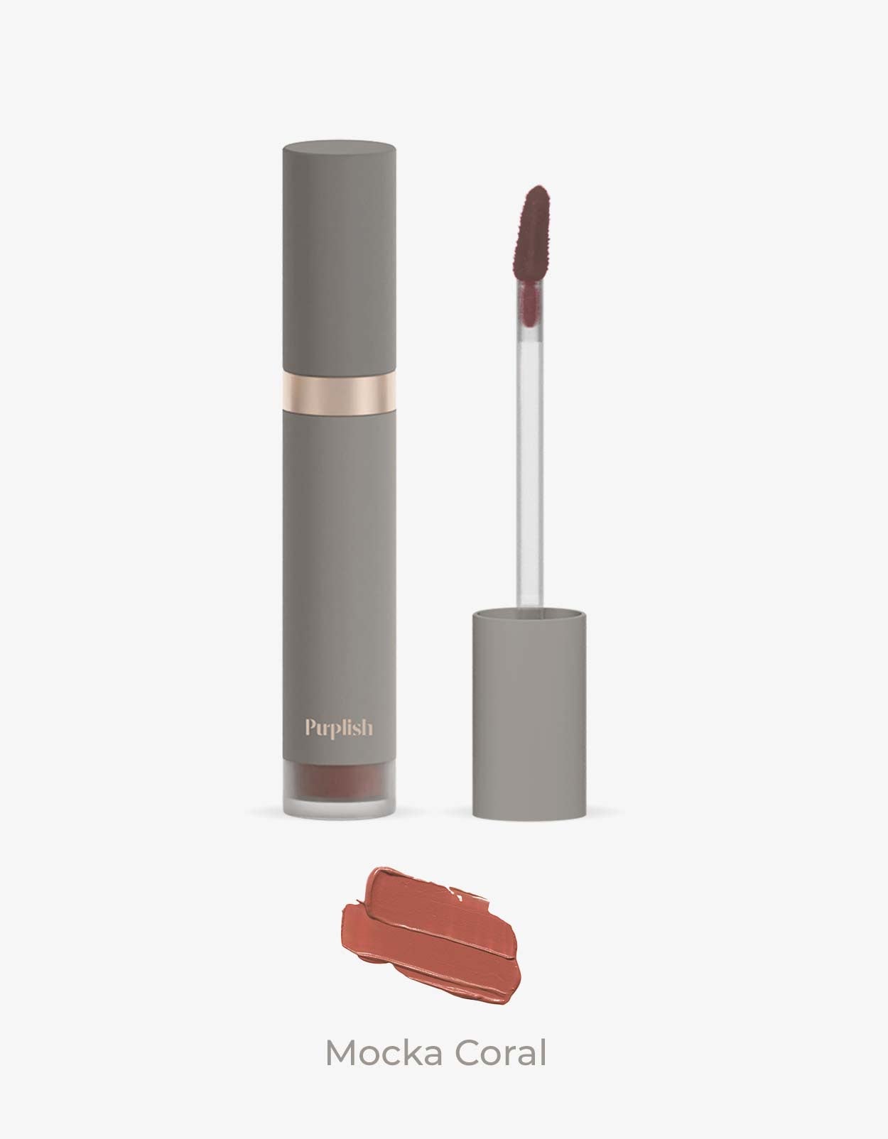 Ruj de buze lichid Purplish Personal Mute Velvet – nuanța Mocha Coral 4.5g