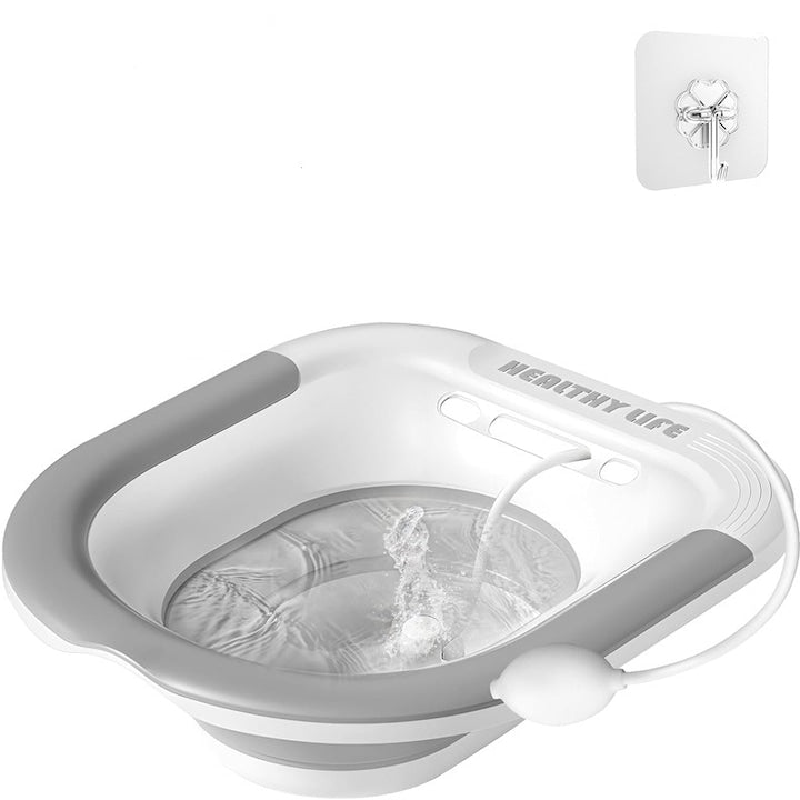 Rqiurpn Foldable Bidet for Toilet, with Adjustable Shower, for Sitz Bath, Basin Type for Toilet, Ensures Local Hygiene and Relief of Symptoms Caused by Hemorrhoids, Gray