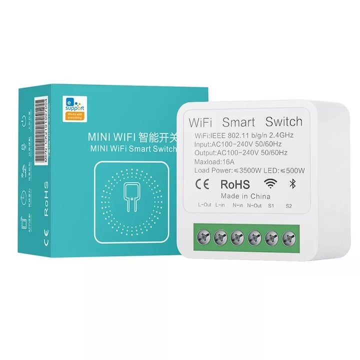 Mini Smart Switch Wi-Fi  Releu inteligent 16A programabil WiFi