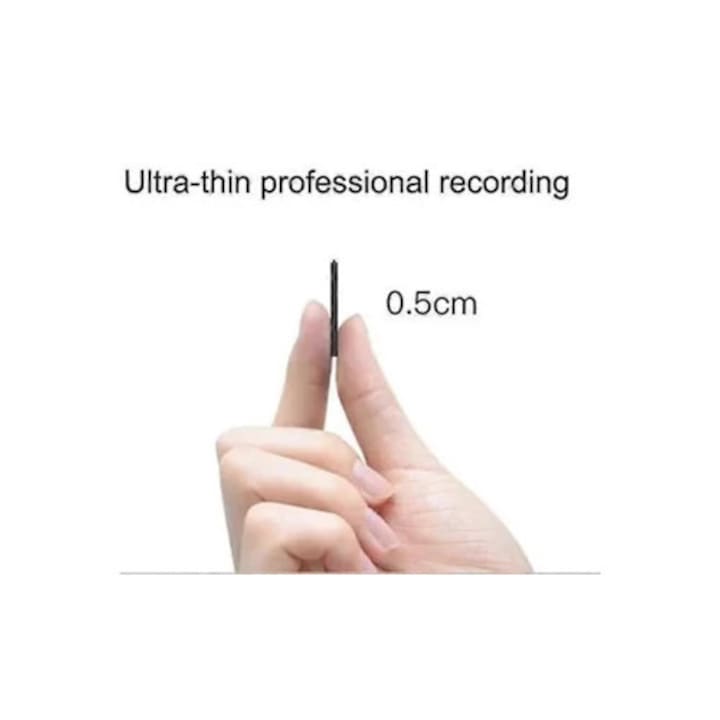 Ultra-thin portable digital mini voice recorder with noise reduction and slowdown function