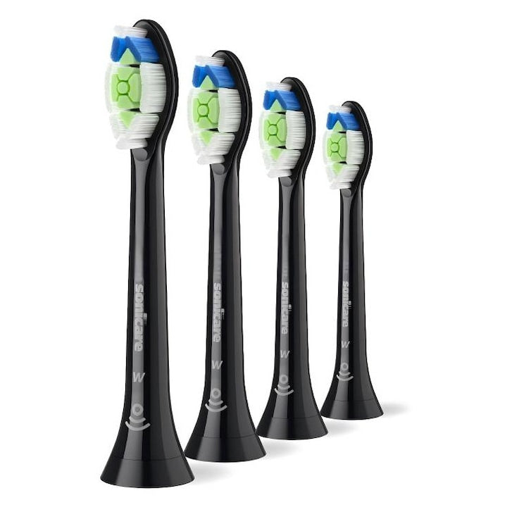 Set of 4 electric toothbrush heads for Philips Sonicare W2 Optimal White HX6064/88 Black