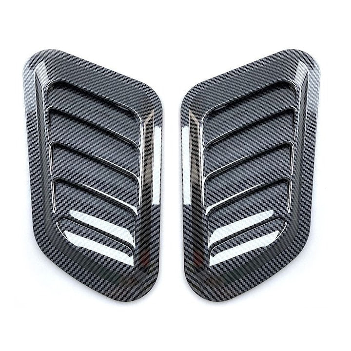 Kit de modificare General Motors  ZOUN  fibra de carbon  pentru capota si orificii de aerisire  sportiv si elegant  instalare usoara  adeziv 3M  durabil  fara reziduuri  ABS  negru
