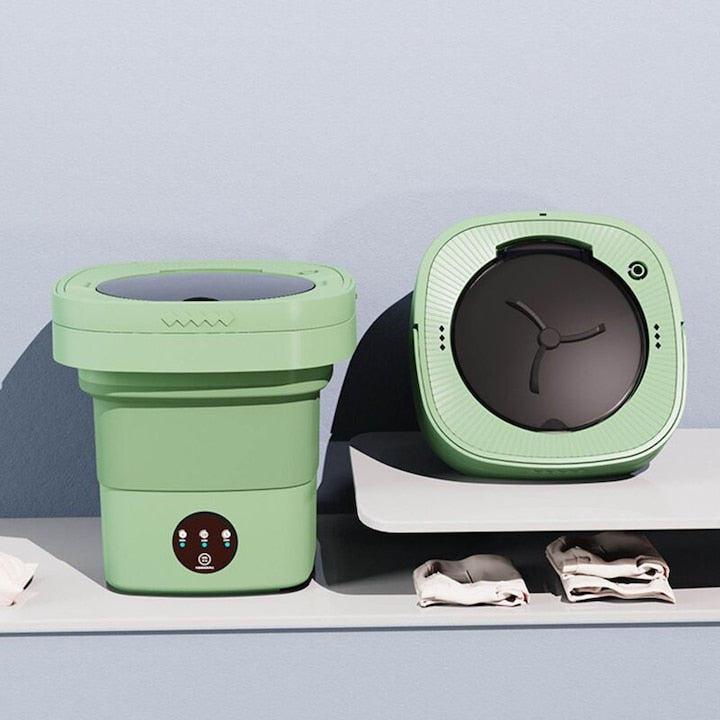Masina de spalat portabila pliabila  6.5L  functie automata  verde  cu furtun de apa