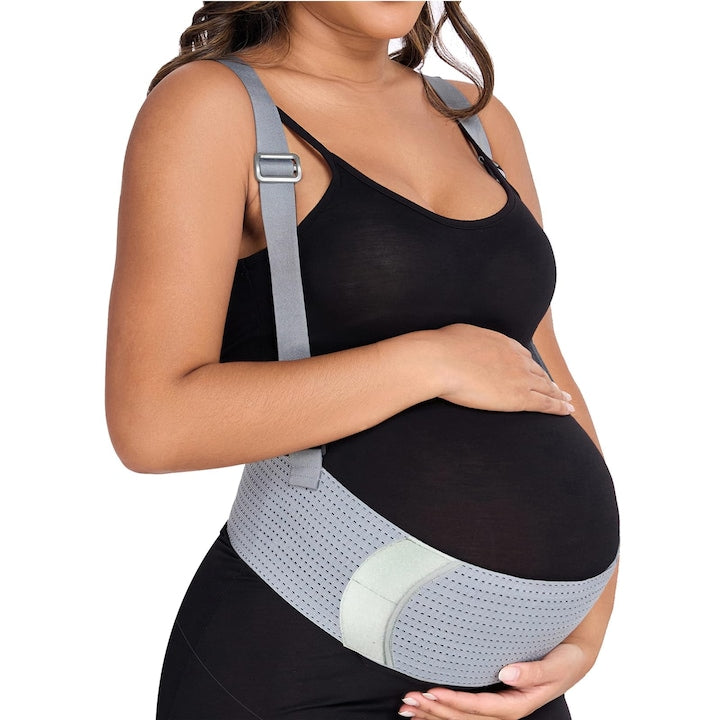 Centura de sustinere pentru maternitate este confortabila si respirabila. Este prevazuta cu bretele pentru umeri si are un design ergonomic 3D. Disponibila in marimea XL  bretelele respirabile pot ameliora durerile lombare si disconfortul pelvin
