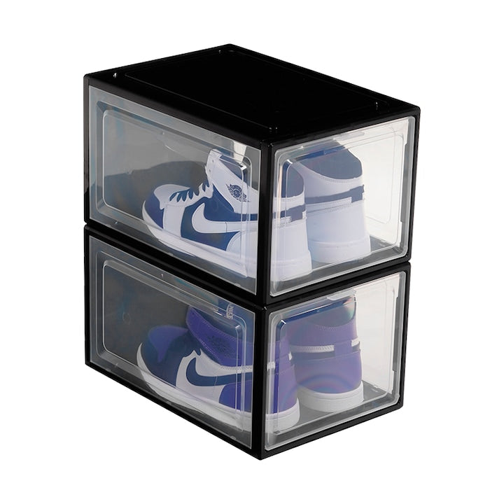 Set 2 cutii depozitare adidasi  WALALLA  Plastic  35.5x24.5x20 cm  Transparent/Negru