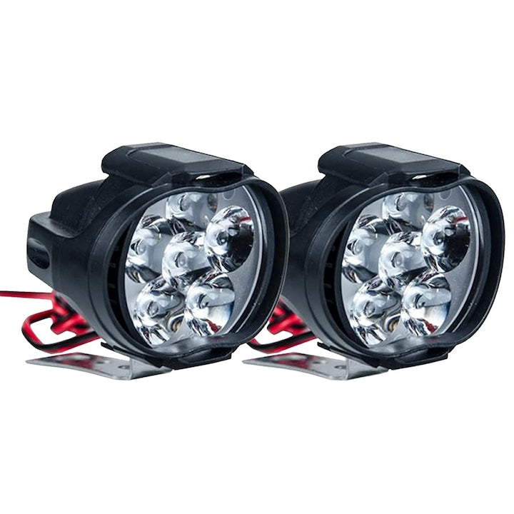 Set 2 faruri LED motociclete  6000 k  10 W  Negru