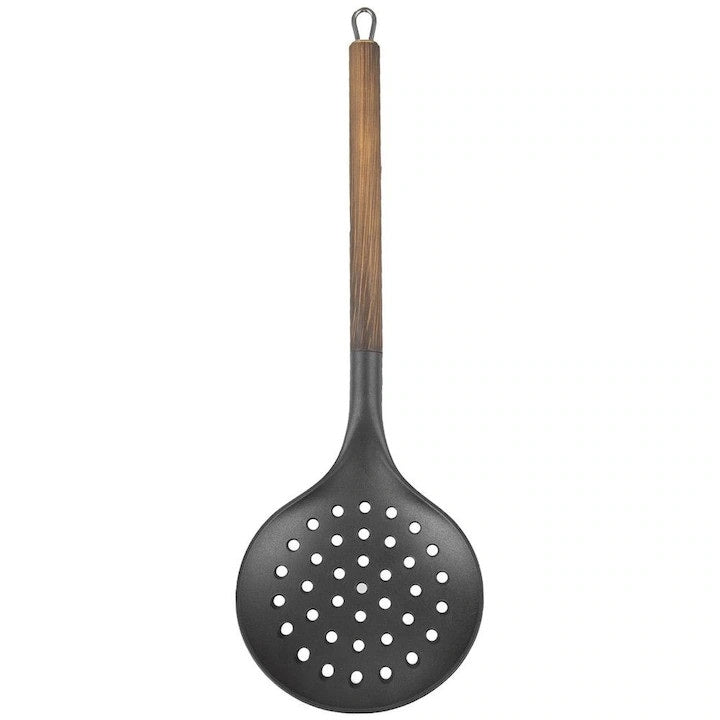 Spatula De Bucatarie  Orion  35x11 cm  Fabricata Din Material Termoplastic Pbt  Maner Din Metal  Sigura Pentru Vasele Teflonate Si Alte Suprafete Antiaderente  Neagra