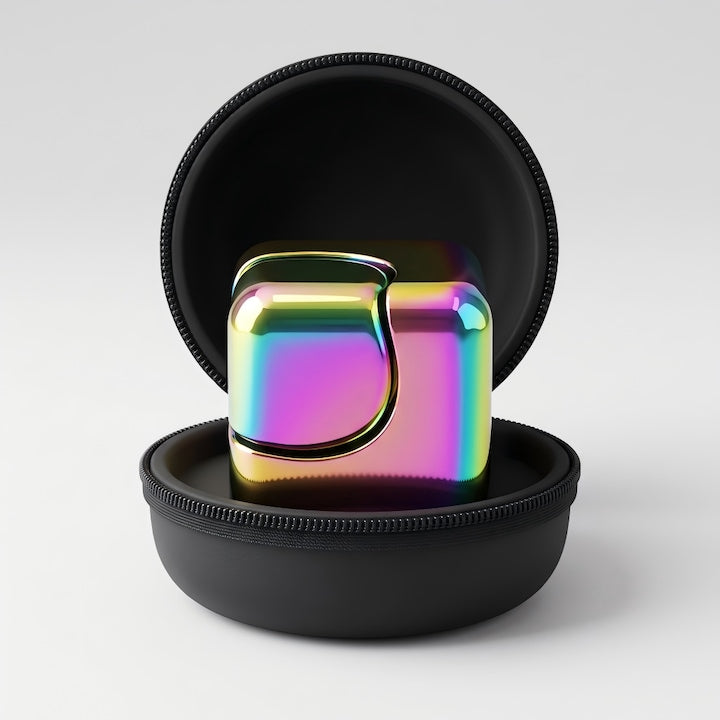 Metal 2-in-1 Fidget Spinner Cube, Zinc Alloy, Stainless Steel Bearing, with Case, Anti-Stress Toy, For Focus and Relaxation, Gift for Children and Adults, Rainbow
