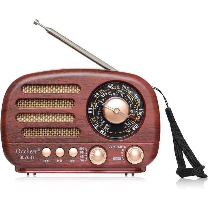 Radio portabil  WALALLA  Bluetooth  FM/AM/SW  antena ajustabila  acumulator reincarcabil  maron deschis