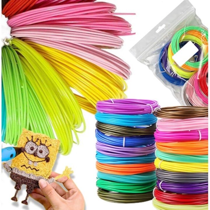 Set filament PLA 1 75mm pentru pixuri 3D  100m  multicolor