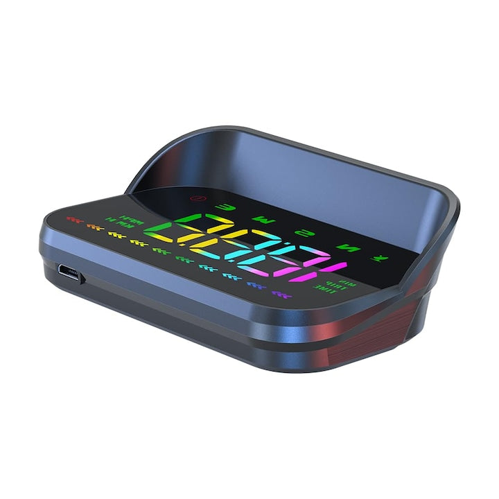 Afisaj digital GPS pentru masini  WALALLA  vitezometru  Afisaj vitezometru Parbriz cu font colorat si busola  alarma de depasire  alarma oboseala  multicolor