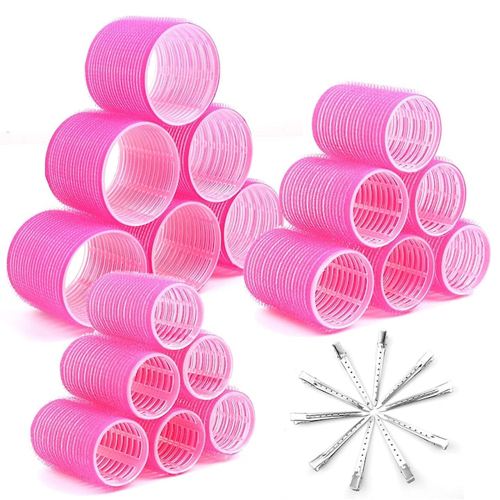 Set 18 Bigudiuri Rapide  Include 10 cleme de fixare de tip duckbill  Plastic/Inox
