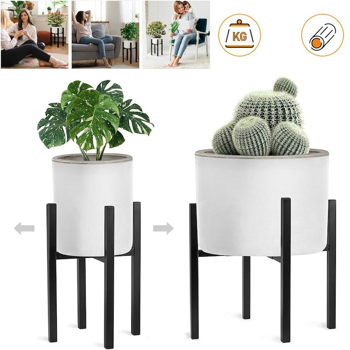 Suport pentru flori  CHOOLY  metal  extensibil 28-37cm  negru