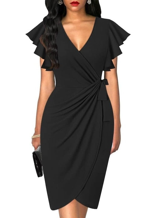 Ronyes - Rochie dama  Poliester  Eleganta  Negru  Negru 12 rate cu 0% dobândă