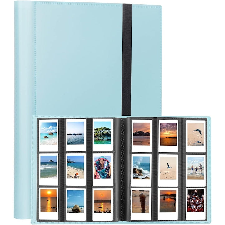 Set 432 Album foto Fujifilm Instax Mini 12  9 fotografii pe pagina  2x3 inci  buzunare transparente  Albastru