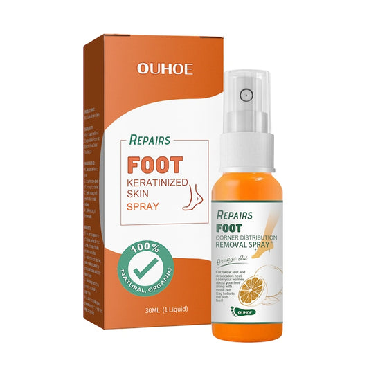 Spray exfoliant pentru picioare  OUHOE  cu extract de trestie de zahar si portocala  150ml