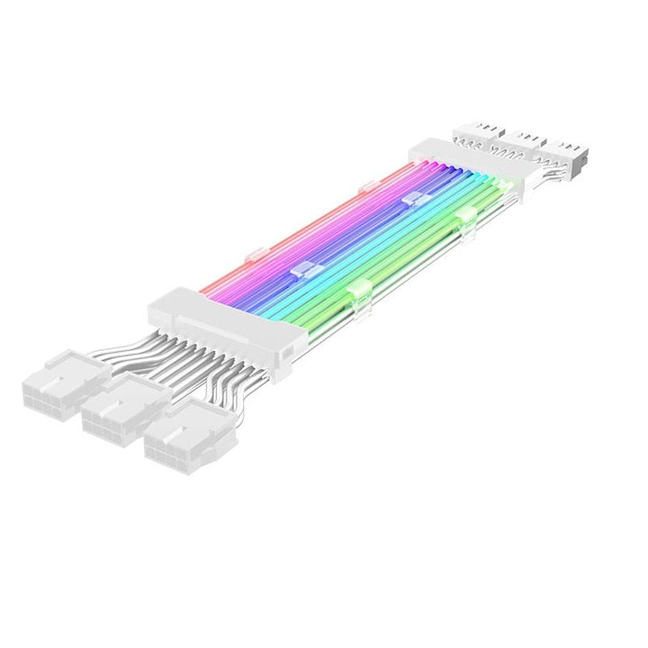 ARGB graphics card extension cable ZOUN 3 x 8 pin adapter cable PCIe 5.0 synchronizes with motherboard RGB easy installation 305mm multicolor
