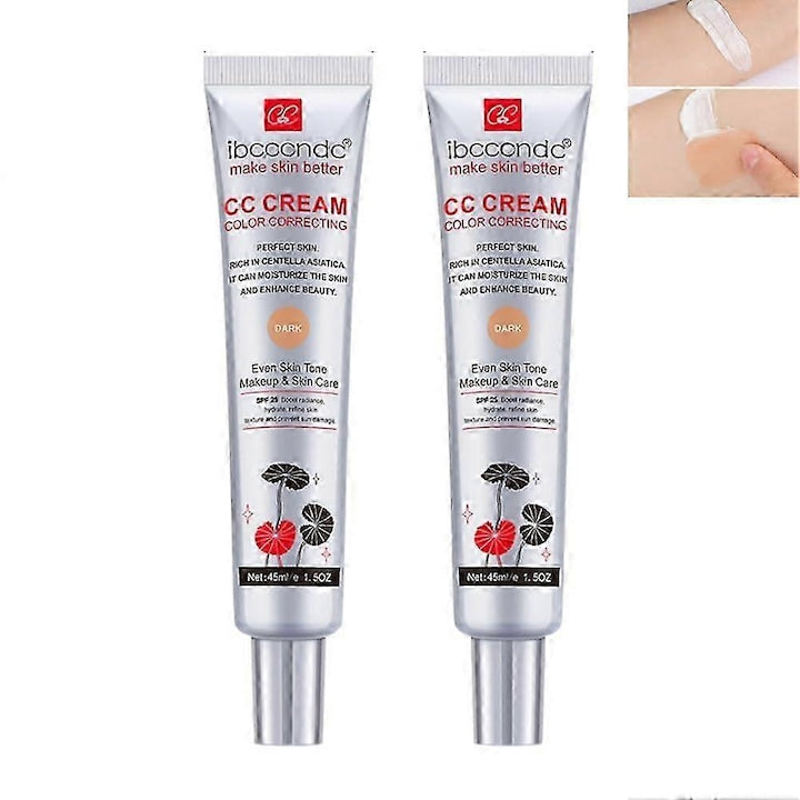 Fond de ten si baza de machiaj  CC Cream  2 in 1  formula hidratanta cu Centella Asiatica  45ml  set 2 bucati