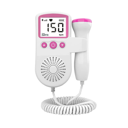 Monitor fetal Doppler pentru masurarea functiilor vitale la fat  Darklove  Cu afisaj LCD si sonda foarte sensibila  Reducerea inteligenta a zgomotului  Compatibil cu casti si difuzoare  Plastic  Roz