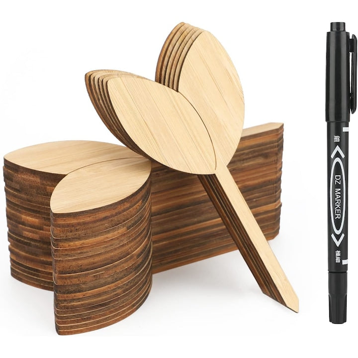 Set 60 Etichete pentru plante  Bambus  12cm  Maro
