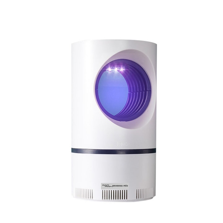 Capcana electrica cu Lampa UV Anti-tantari si insecte  pentru interior  ventilator cu aspiratie prin fotocataliza  Alimentare USB  alb