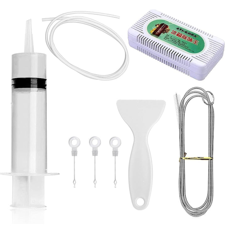 Set curatare frigider JENUOS  perie  seringa  furtun 1 55m  deodorant  dopuri drenaj