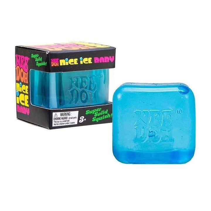 Jucarie interactiva NeeDoh  cub de stres  6 cm  albastru