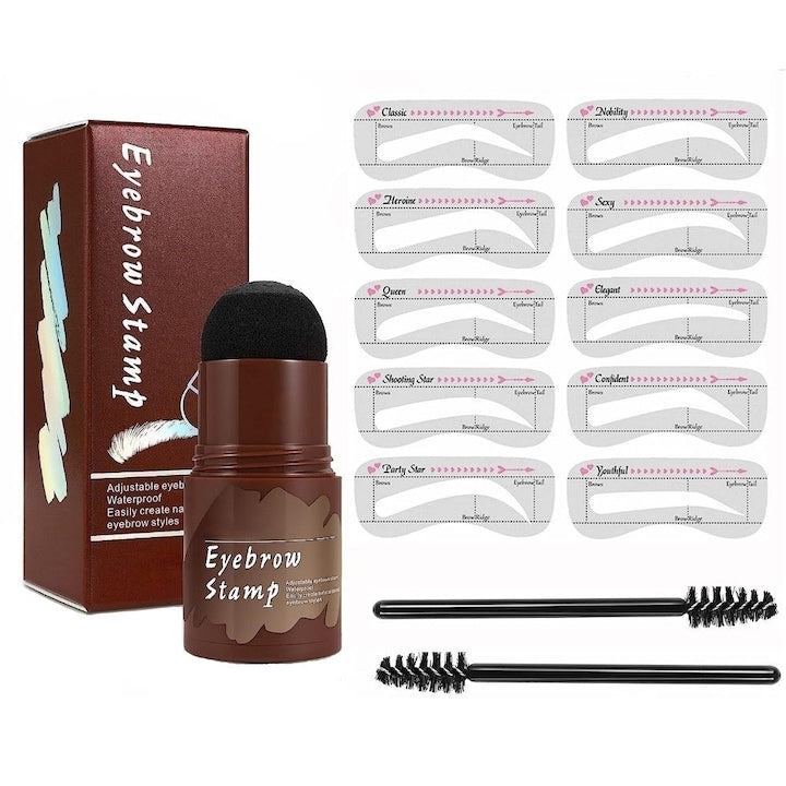 Kit pentru sprancene  tip stampila  10 sabloane  Negru