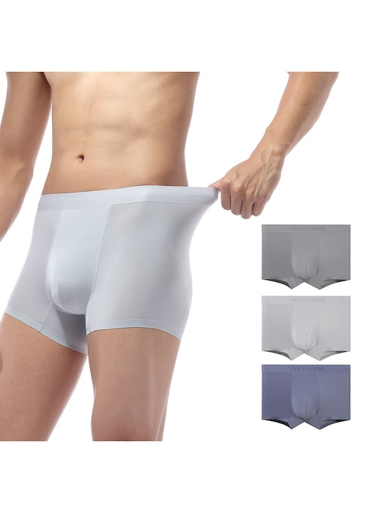 OEM - Set de 3 boxeri barbati poliamida/elastan  Gri deschis/Gri melange/Violet prafuit 12 rate cu 0% dobândă