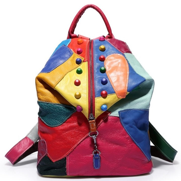 No brand - Rucsac de dama Nestandartno B811  Piele naturala  Multicolor 12 rate cu 0% dobândă