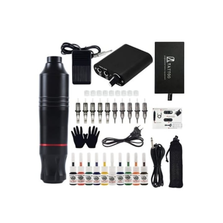 Professional tattoo kit tattoo machine 10 pigment bottles