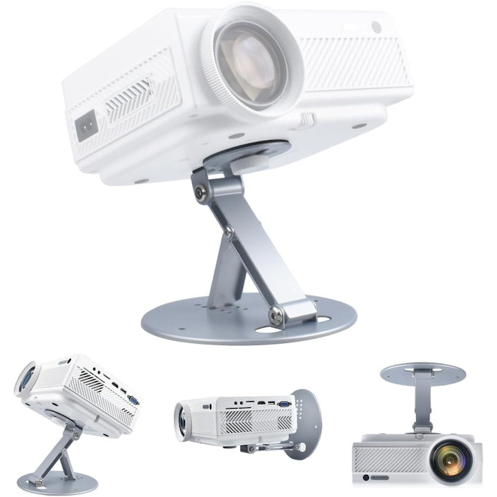 Suport pentru proiector 3 in 1  WALALLA  suport pentru birou/perete/tavan  potrivit pentru proiectoare/camere video/telefoane  rotativ la 180° si pliabil  ultra-stabil  usor de instalat  mini suport  potrivit pentru acasa si birou