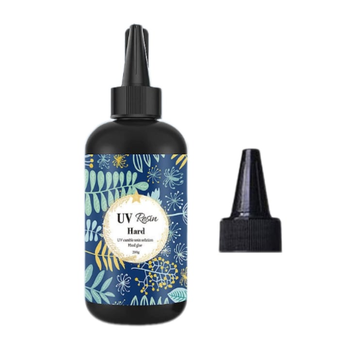 Rasina epoxidica UV pentru bijuterii  AjieQaQ  transparenta  rezistenta la ingalbenire  100 ml  cu aplicator