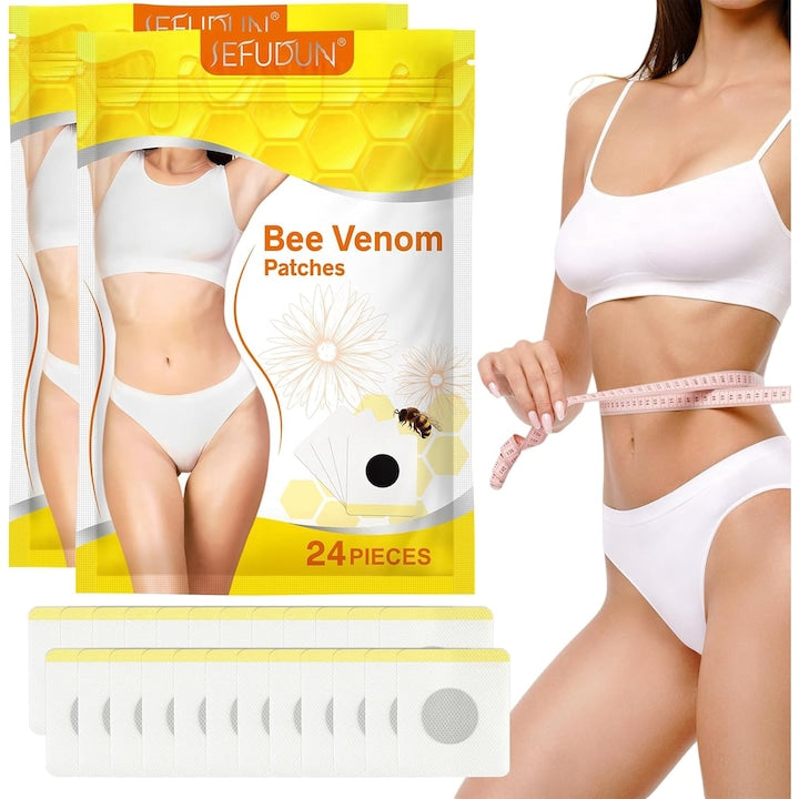 Set 48 plasturi de slabire cu venin de albine si ghimbir  detoxifiere  drenaj limfatic  3-4 ore  hipoalergenici  Ingrediente 100% Naturale