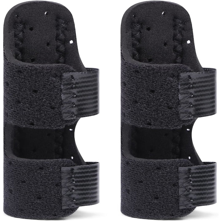 Set 2 bandaje imobilizare deget  cu atela din aluminiu  protectie si suport  marime ajustabila/universala  Negru