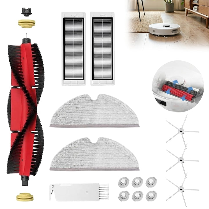 Kit accesorii Xiaomi Roborock  Wacorresi  Set accesorii pentru aspirator robot  compatibile cu aspiratoarele Xiaomi Robot Vacuum X10+  si Roborock pentru modelele S5 S50 S51 S55 E20 E25 E35