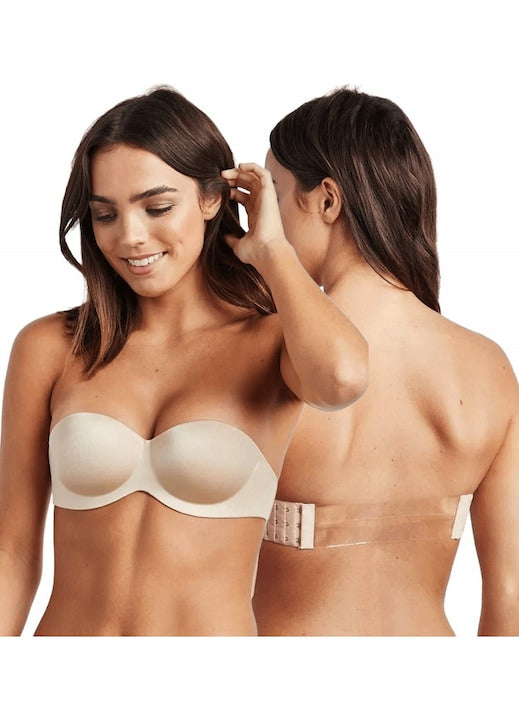 Sutien push-up Bardotka  interschimbabil  bej  fara cusaturi  pentru femei