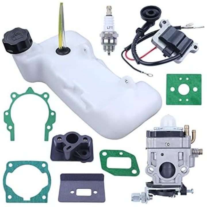 Carburetor kit and ignition coil for brush cutter 43CC 52CC 47CC 40-5 1 spark plug 5 gaskets