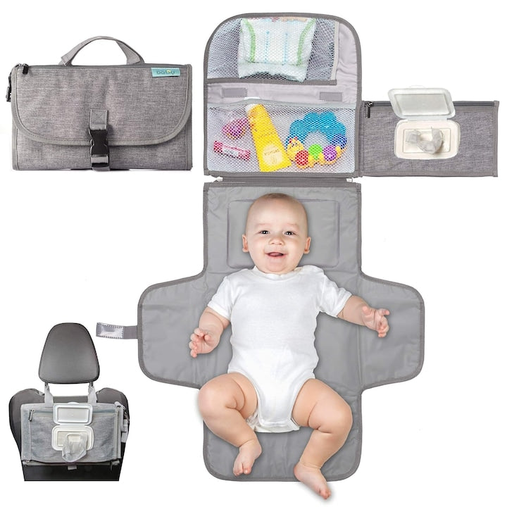 Geanta pentru schimbat bebelusi Kopi Baby  cu buzunar pentru servetele  portabila  18.6x29.2cm