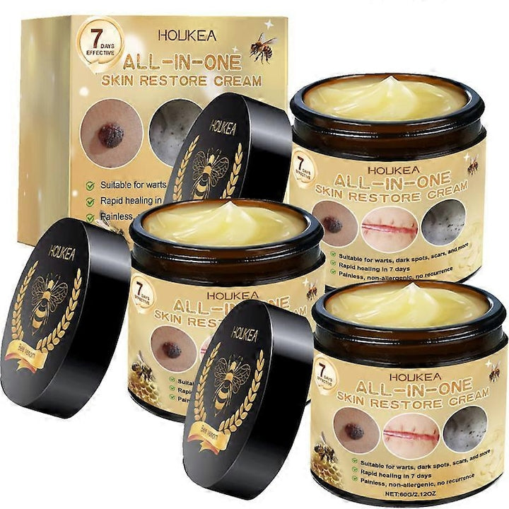 Crema all-in-one cu venin de albine  Crema de piele cu venin de albine  Crema anti-veruci cu venin de albine pentru fata si 3 bucati  HOUKEA