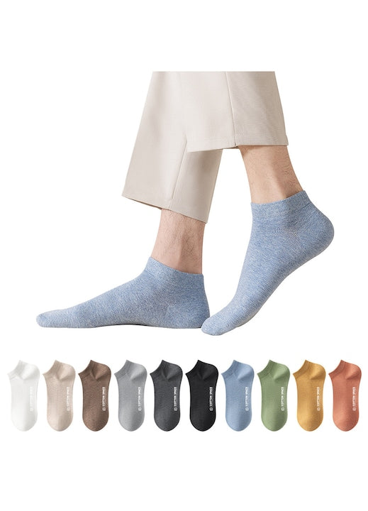 GZUO - Sosete barbatesti  set 10 perechi  100% bumbac  antibacteriene  impotriva mirosurilor  absorbante si respirabile  culori simple  design casual si minimalist  potrivite pentru toate anotimpurile  marimi 37-44 12 rate cu 0% dobândă