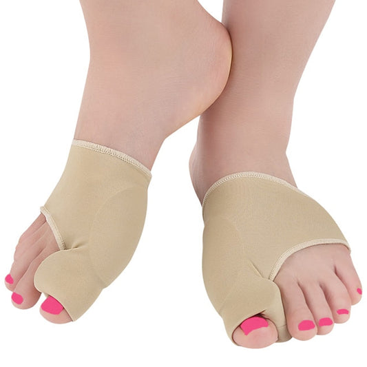 Set 2 protectii pentru monturi si separator degete  din material textil  cu pernita din silicon  bej  marimea 36-40