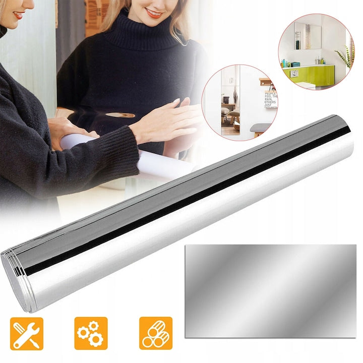 Flexible mirror sheets 60x200cm self-adhesive silver set