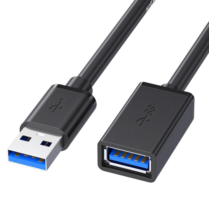 Cablu prelungitor  USB 3.0 Tata la USB 3.0 Mama  3M  Negru