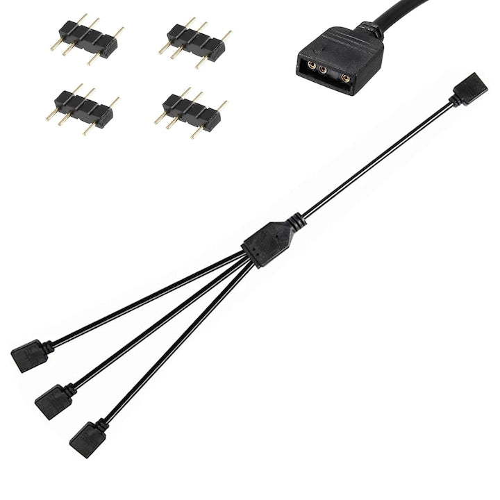 PsAyl Splitter Cable 1x3 ARGB 5V 3-pin black 30cm
