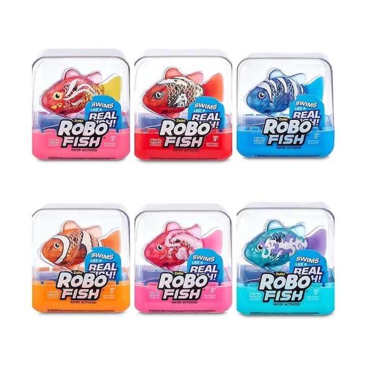 Figurina Robo Fish  schimbare de culoare  6 directii de inot  multicolor