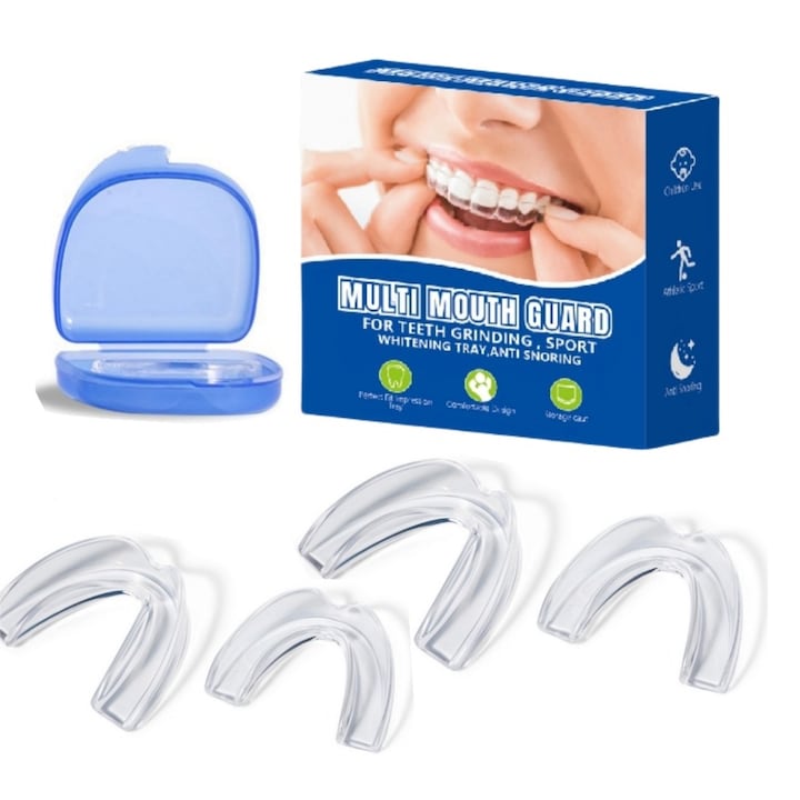 Set 4 bucati proteze dentare anti-bruxism  LXNZUHN®  termoplastic  alb  6.9x5.5x1.7cm