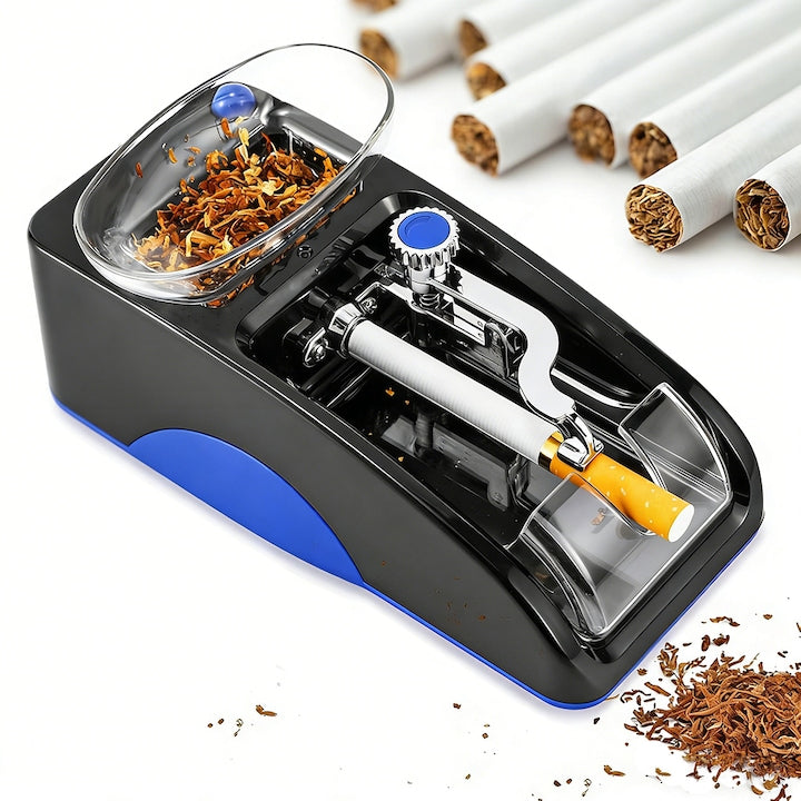 Masina de rulat tigari  injectie automata electrica  r Mini aparat de rulare pentru tutun  aparat de tigari DIY Instrument de fumat pentru fabricarea tigarilor  WALALLA  albastru